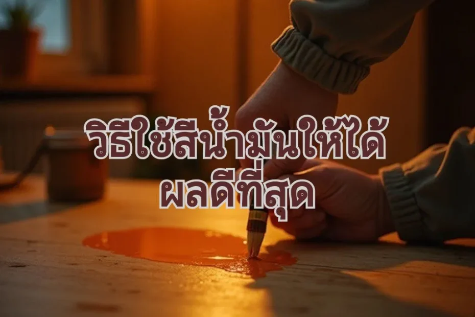 ทาสีน้ำมันบนผิวไม้