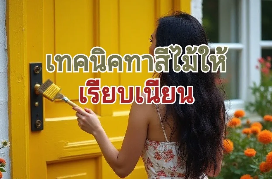 ทาสีประตูไม้เก่า
