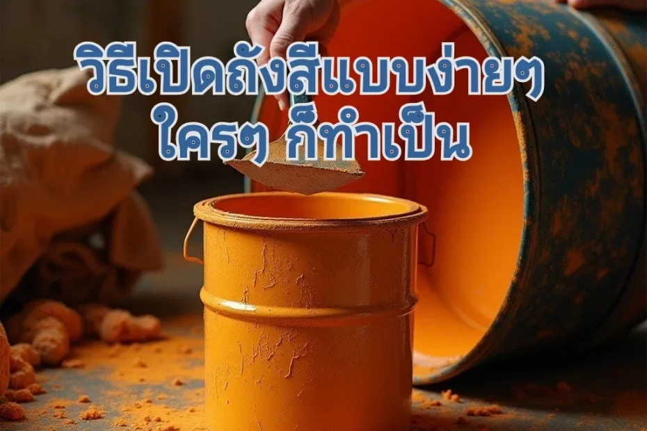 ใช้เกรียงเปิดถังสี