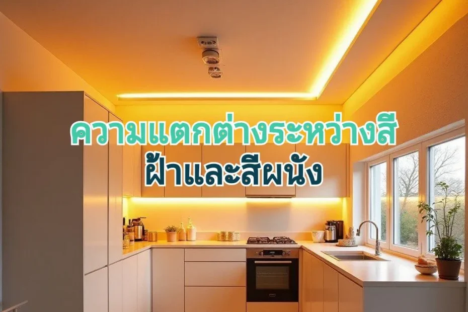 สีทาฝ้า กับ สีทาผนัง