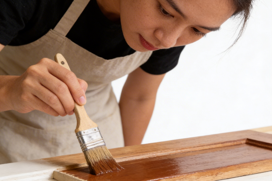 การทาสีไม้แบบโชว์